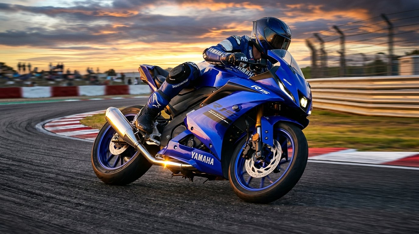 Yamaha R15 V4 Cornering on Track